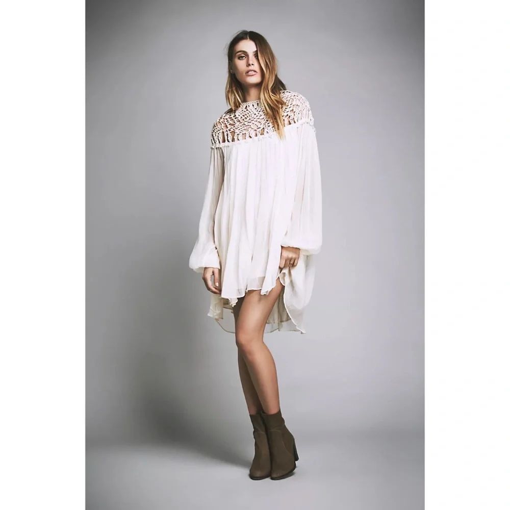 Free People Macrame Mini Dress